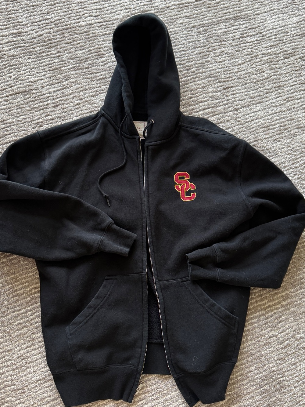 USC Black Zip-Up Hoodie S unisex